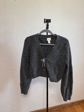 HM sequin bow cardigan